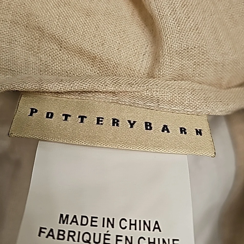 Pottery Barn Wheat & Toupe Linen Silk Blend Euro - Sham Set Of 2